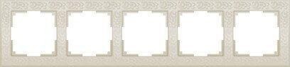 Рамка на 5 постов WL05-Frame-05-ivory Flock слоновая кость
