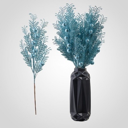 Декоративная ветка с шариками бирюзовая 0505-2бирюз