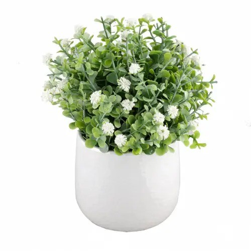 Цветы в кашпо, 20см, белый HN-64337A