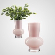 Стеклянная сиреневая ваза 21 см 766