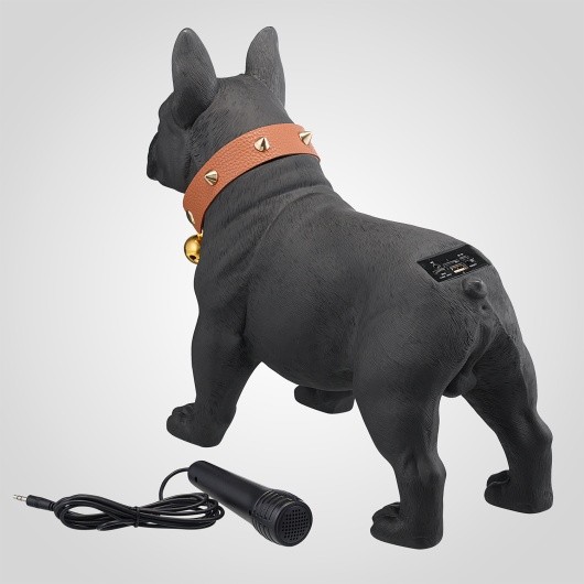 Беспроводная колонка Бульдог Animal&Life черная с микрофоном 00608