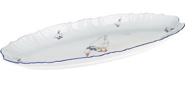 Блюдо для рыбы 52 см; "Bernadotte", декор "Гуси" БТФ0324