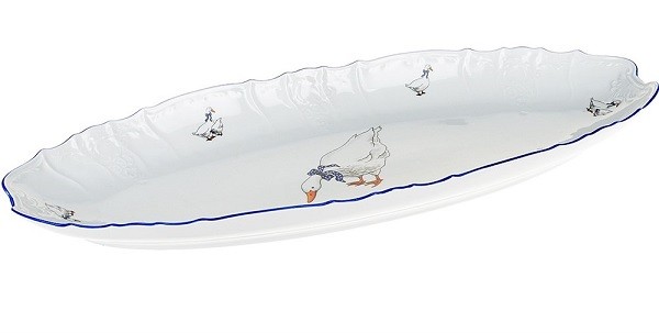 Блюдо для рыбы 52 см; "Bernadotte", декор "Гуси" БТФ0324