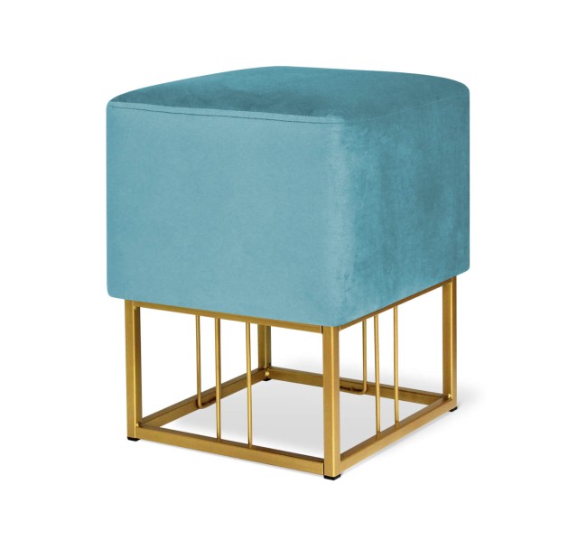 Банкетка SHT-B9 микровелюр/металл арт.Б-10 голубая пастель/золото