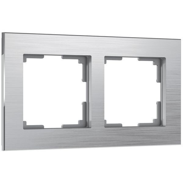 Рамка из металла на 2 поста Аluminium алюминий W0021706