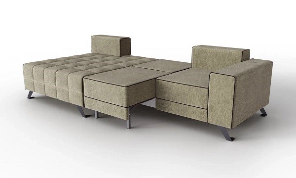 Рейн Диван-кровать с оттоманкой  мод 1011 (1У2, 9 кат. Беверли 03/Mr 3 (кант и подушки)) УФ-00007441