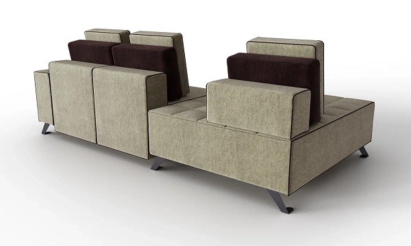 Рейн Диван-кровать с оттоманкой  мод 1011 (1У2, 9 кат. Беверли 03/Mr 3 (кант и подушки)) УФ-00007441