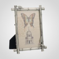 Фоторамка рамка для фото 13.8*18.1*1.5 (4*6) см металлическая бамбуковая текстура 00145