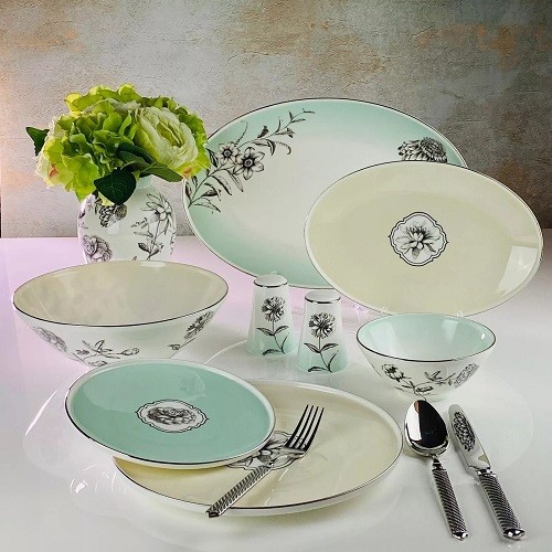 Обеденный сервиз 25пр. LEMONGRAS Костяной фарфор 555-120