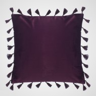 Интерьерная Бархатная Бордовая Подушка с Бахромой CS-ML520-5