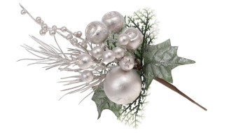 Ветка с белыми ягодами 903-553 23 см