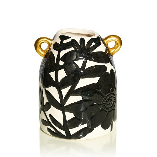 Декоративная вазочка Tamilla, черный, керамика, 13.5х16.5 см 398122