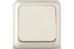 Выключатель Олимп ОУ 1 клавишный беж.(сл. кость) (пласт. осн.) Б-О0021