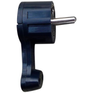 Вилка-невидимка "За шкаф" 16А 250В (земля, плоская, черная) AEPL1BEAY