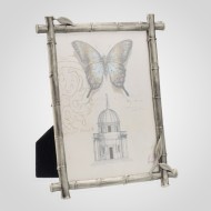 Фоторамка рамка для фото 16.5*21.0*1.5 (5*7) см металлическая бамбуковая текстура 00144