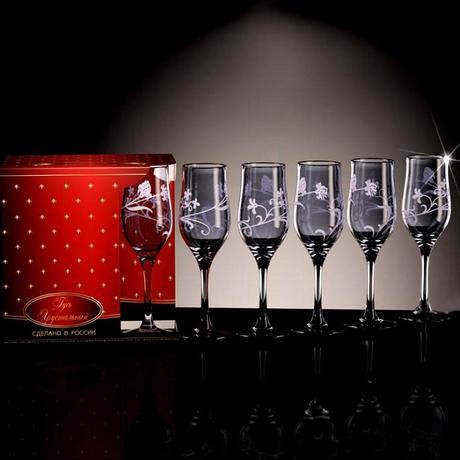 Набор 6 бокалов, 200 мл "Изящная ветвь дымка" 2 GD160