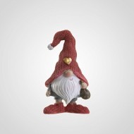 Новогодний гномик из полистоуна с сердечком на шапочке L 20924-7-1