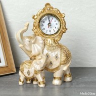 Часы статуэтка Слоны 20 см / 7130K-W / 640900
