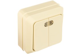 Выключатель "Олимп" 2-кл с инд беж Б-О0123