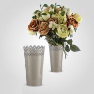 Кашпо коричневое резное L YJ18-535-1