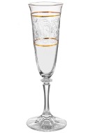 Рюмка для шампанского "BRANTA", декор "Панто, 2 отводки золото", 175 мл  (набор 6 шт.) БСС0269