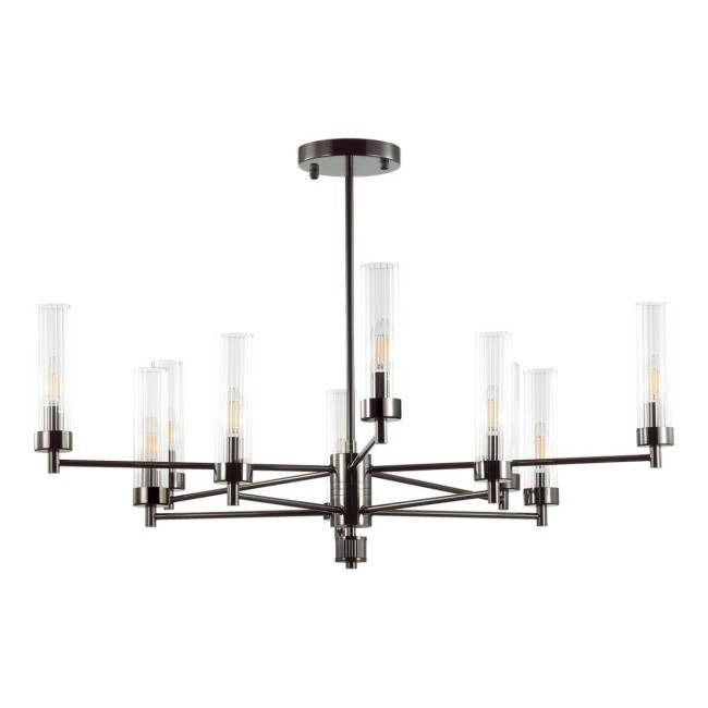 Люстра потолочная СОНЕКС 5275/10C CLASSI LN23 черный хром E14 10*40W 220V KAMILLA