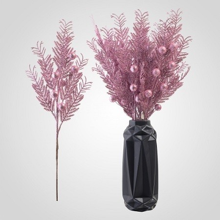 Декоративная ветка с шариками розовая 0505-2роз