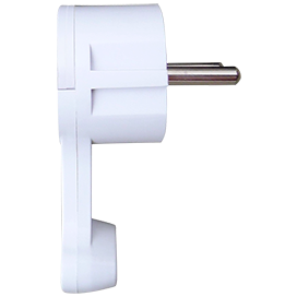 Вилка-невидимка "За шкаф" 16А 250В (земля, плоская, белая) AEPL1WEAY