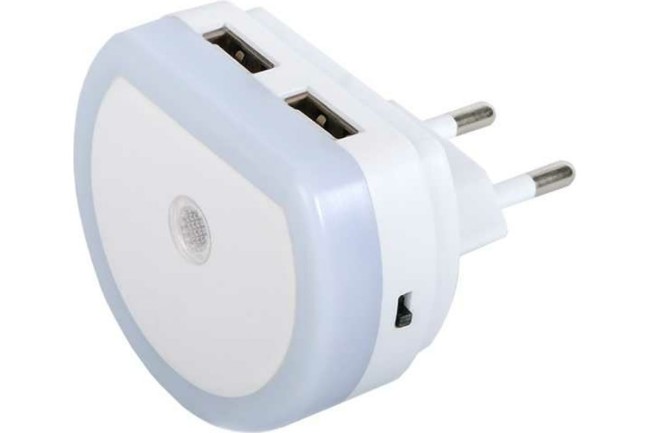 Ночник ФАЗА NL-01 2*USB, датчик освещ.,