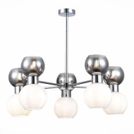 Люстра потолочная SLE1138-102-10 хром/белый, дымчатый E27 10*60W