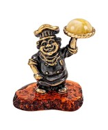 Сувенир "Шеф-повар", бронза, янтарь 1940