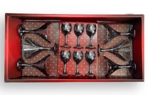 Набор 12 предметов "Изящная ветвь дымка" (6 бокалов для мартини + 6 рюмок)	GD410\134