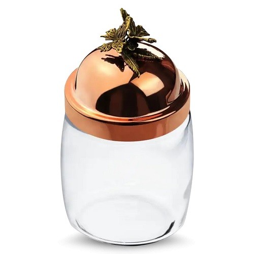 Банка "Бабочки" 920 мл стекло, медь С 722717