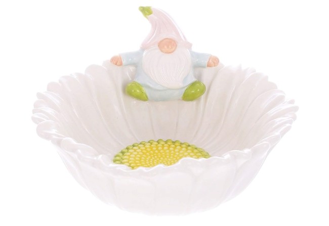 Тарелка глубокая  "Гном на ромашке" 850-019 21см