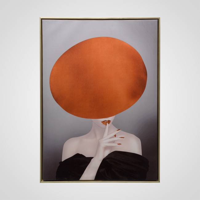 Постер ПЕТИТ ЖАРДИН 8257-74 женщина в шляпе в золотистой рамке