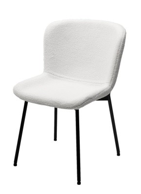 Стул RIYA UF992-01 Белый, teddy / черный каркас (от 2-х штук) 629M04960