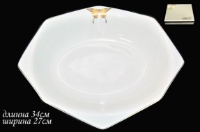 Блюдо ЗОЛОТАЯ БАБОЧКА 108-060 34см Фарфор
