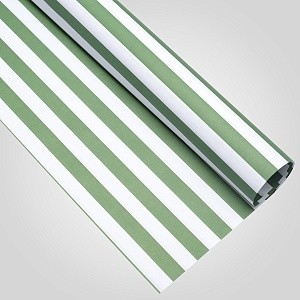 Бумага Упаковочная для Цветов Бело-Зеленая Полоса a49193-2green