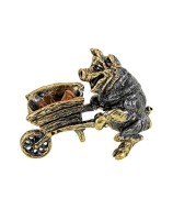 Фигурка "Поросёнок Золотоискатель", бронза 2075