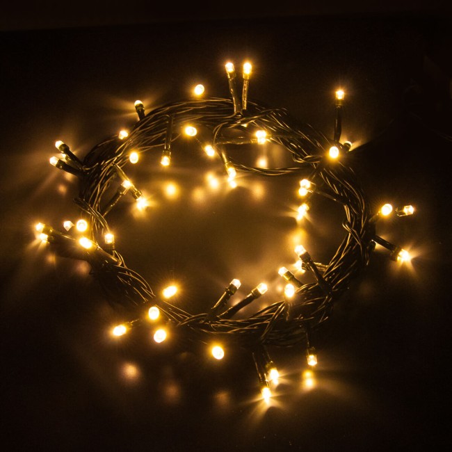 Новогодняя гирлянда нить 400-001 теплый белый 5м