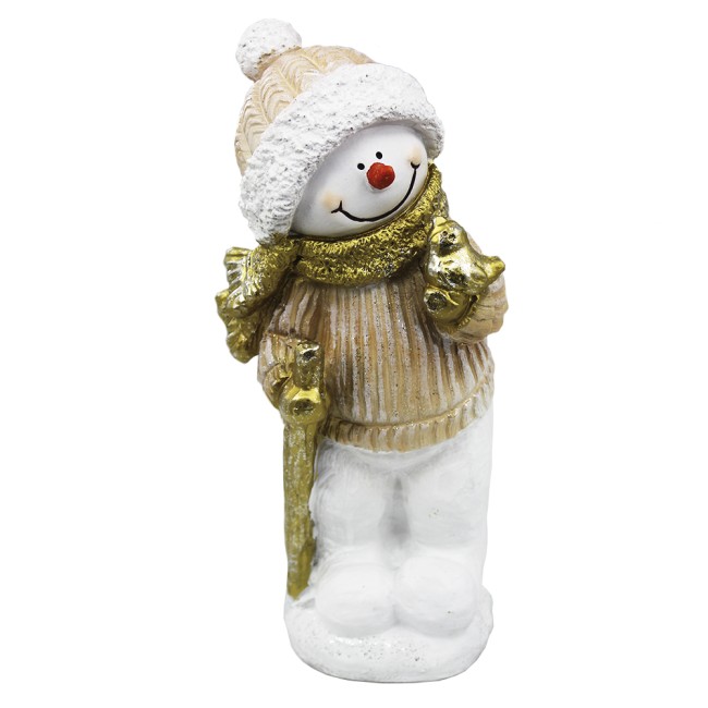 Снеговик с птичкой Н-38см  20176 НФ068