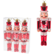 Набор елочных игрушек "Динозавр" (пластик), 4,5хН9,5 см, (3 шт) цветКрасный Арт.JH14-2717