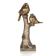 Композиция с птицами на ветке Nelly ФЛОРЕНС 309133 бронзовый, полирезин, 12*8*27 см