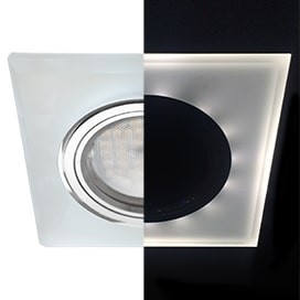 Точечный светильник LD1651 MR16 GU5.3 Стекло Квадрат подсветка 4K Матовый/Хром SL1651EFF