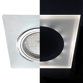 Точечный светильник LD1651 MR16 GU5.3 Стекло Квадрат подсветка 4K Матовый/Хром SL1651EFF