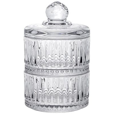 ЕМКОСТЬ ДЛЯ ХРАНЕНИЯ С КРЫШКОЙ 2 ЯРУСА "LINES" 8*14,5 СМ, 170 МЛ  691-080