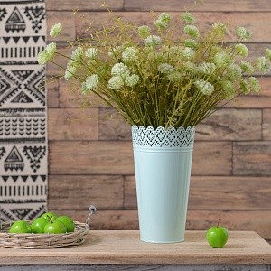 Кашпо бирюзовое резное XL YJ18-536-3