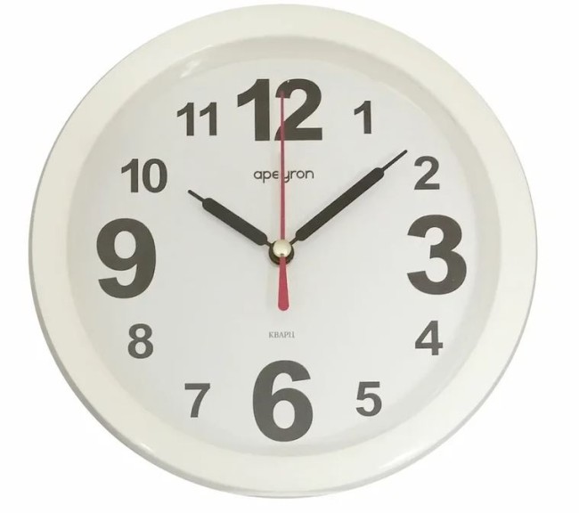 Часы настольные PLT20-113 круг d150*40 пластик плавный ход