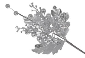 Ветка с ягодами (серебро) 29см 839-425