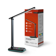 Светильник настольный светодиодный ССО 20Ч 12Вт 640Лм сенсор с адаптером ЧЕРНЫЙ